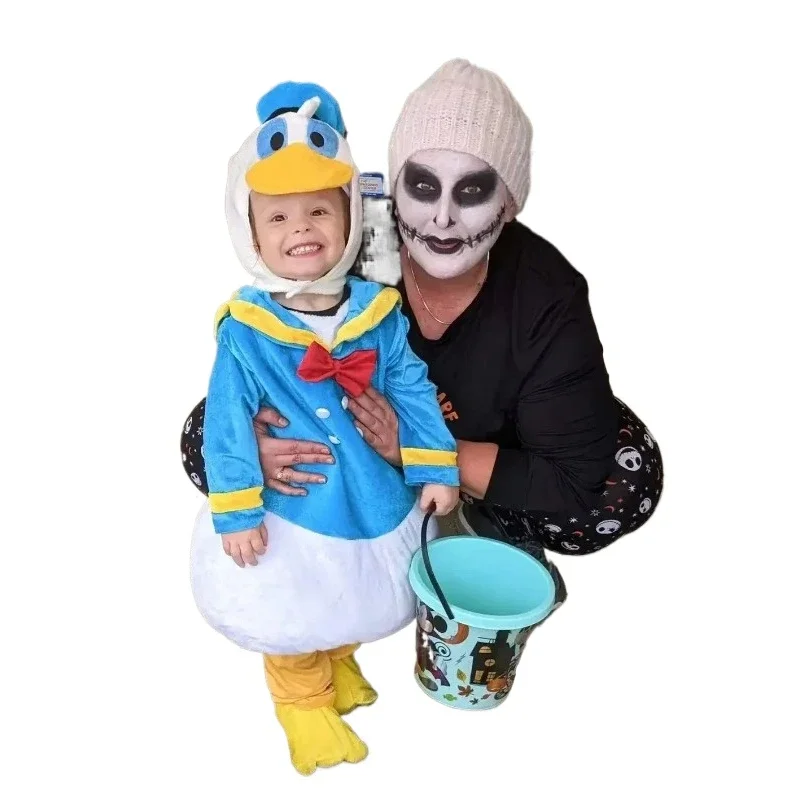 เด็กขนาดโดนัลด์ดั๊กคอสเพลย์เครื่องแต่งกายการ์ตูนมาสค็อตอะนิเมะการแสดงเสื้อผ้าเครื่องแต่งกายสัตว์พร็อพมาสคอต