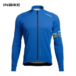 INBIKE Fleece Men's Long Sleeve Cycling Jersey Bike Clothing Winter Thermal Top Shirts Full Zipper Riding Clothes with 3 Pockets