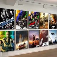 1pc Classic Movies Fast Furious Series Paul Poster Self-adhesive Art Waterproof Paper Sticker House Bar Room Wall Decor