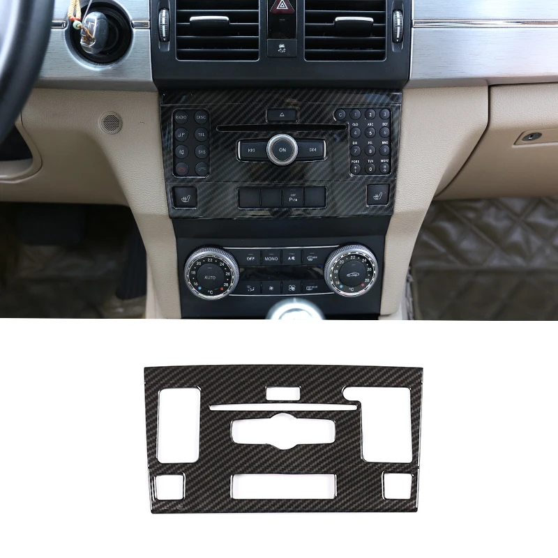 

Carbon Fiber ABS Center Console CD Decoration Frame Trim For Mercedes Benz GLK Class X204 2010-2012 Car Accessories