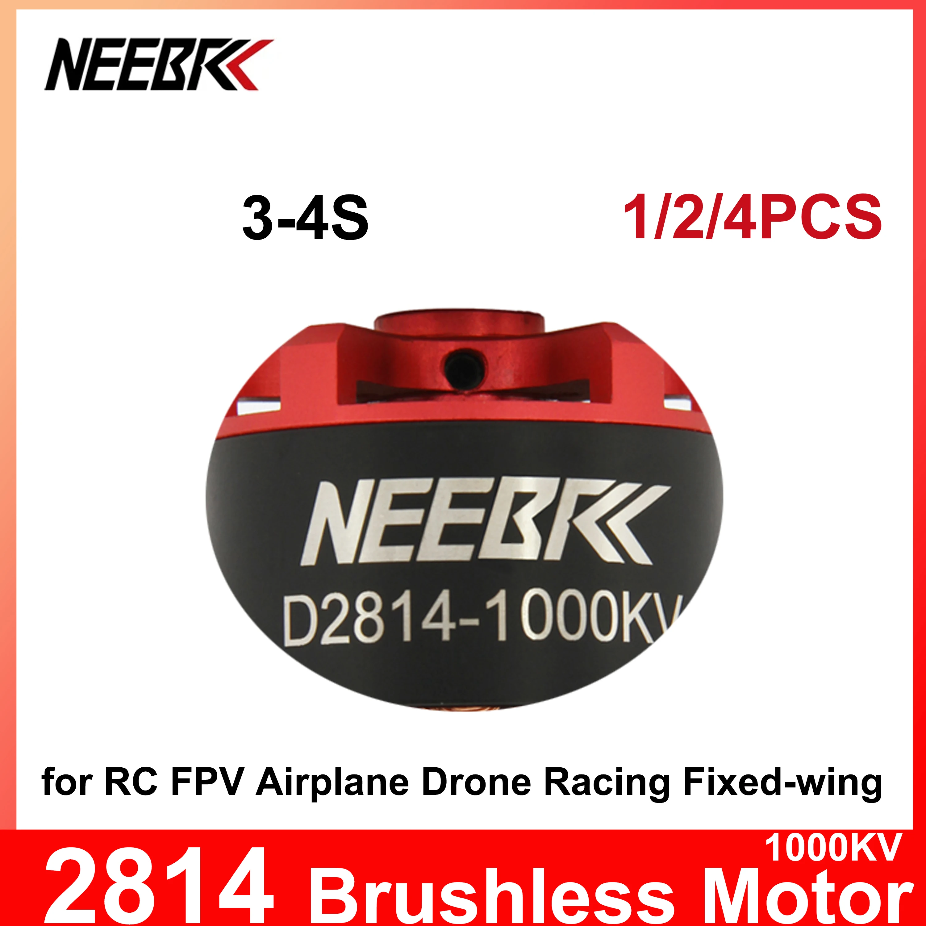 NEEBRC 2814 1000KV Brushless Motor 3-4S Outrunner for RC FPV Airplane Drone Racing Fixed-wing Quadcopter Multicopter Accessories