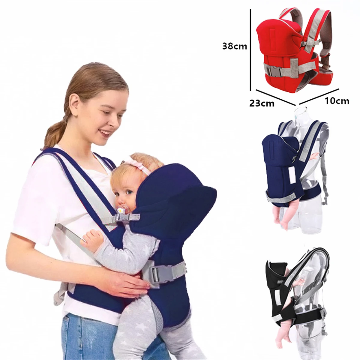Multi-functional outdoor effort-saving baby carrier with dual straps;front-carrying and rear-carrying,breathable for all seasons