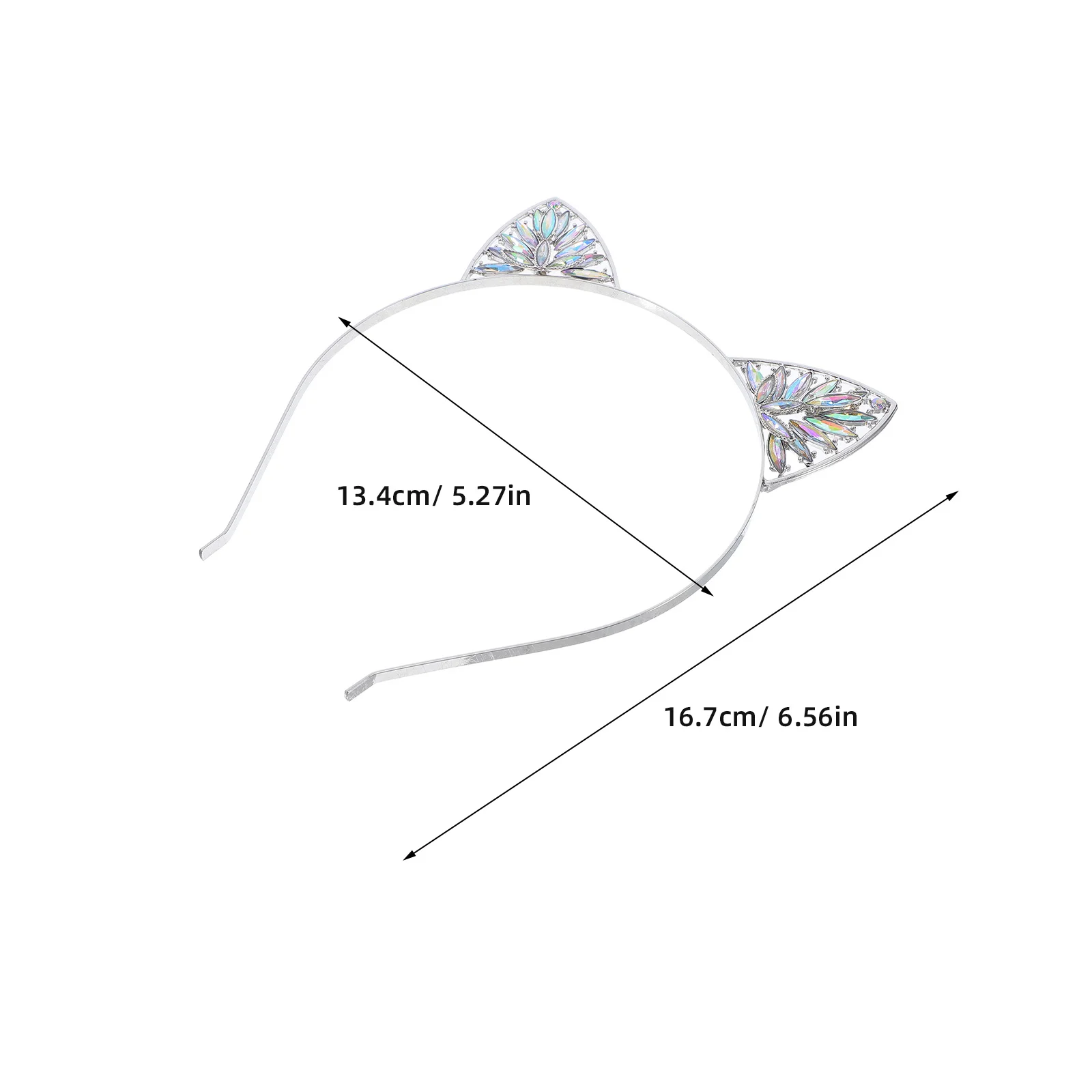 Adorable Crystal Cat Ears Headband Sparkling Rhinestones Cosplay Halloween Party Costume Hair Accessory Durable Fashion