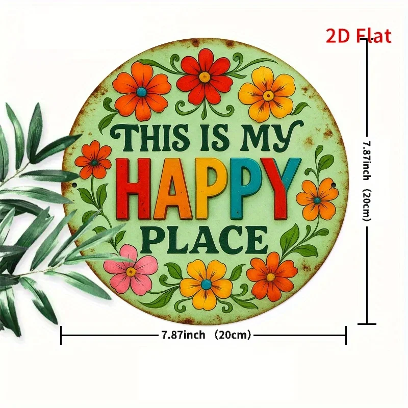 2D Flat, 1pc Vintage Round Iron Sign - 