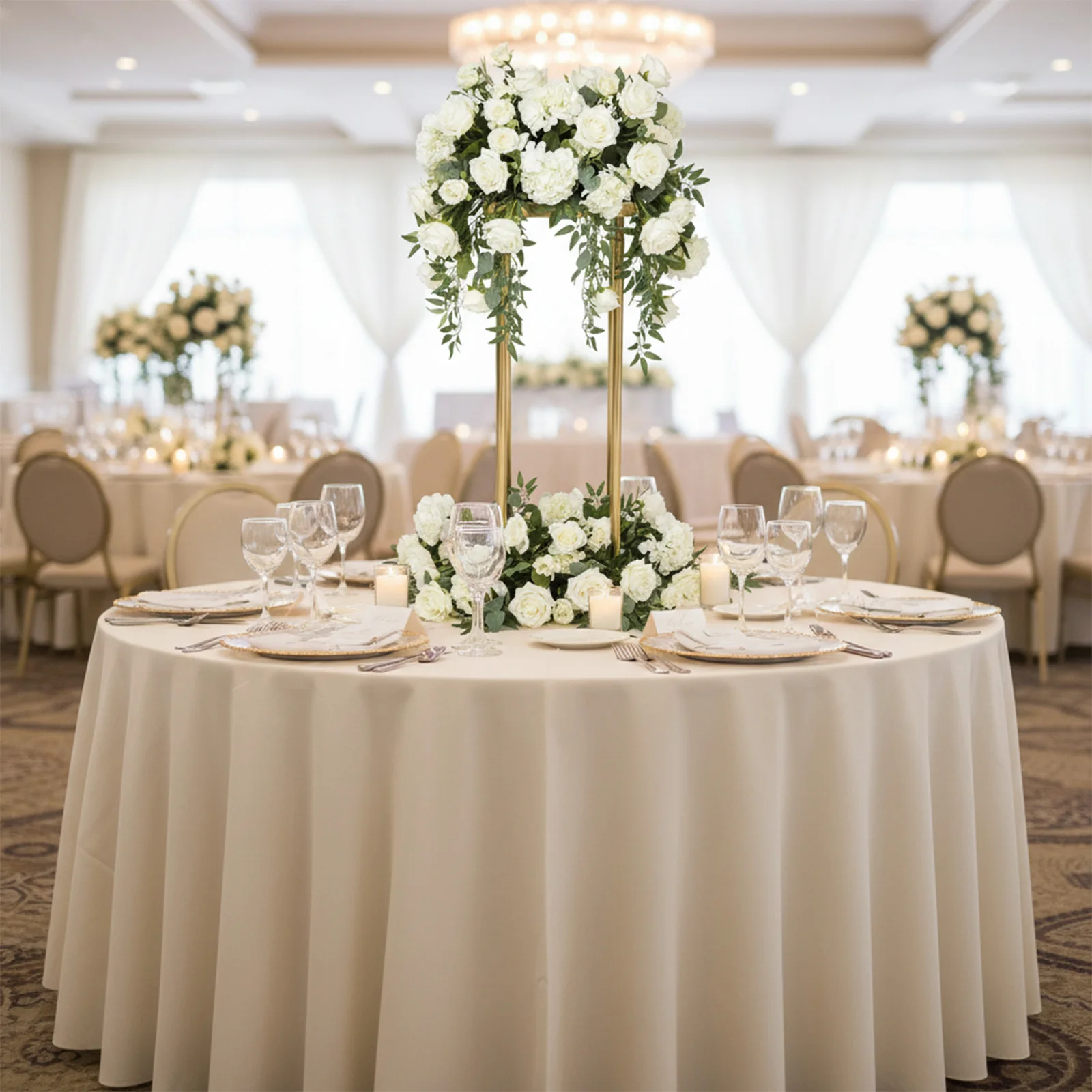 

10 Pcs Gold Floor Metal Column with Plates Gold Rectangular Flower Display Stands 23.62x7.87x7.87in for Party Events Table Decor