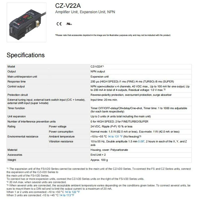 CZ-V22A Brand new original KEYENCE digital laser amplifier, large stock available, welcome to inquire.