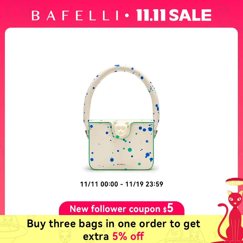 

BAFELLI 2024 NEW WOMEN'S HANDBAG BOXY GENUINE LEATHER ORIGINAL DESIGNER LUXURY BRAND CAT SHOULDER FASHION BAGS STYLISH PURSE