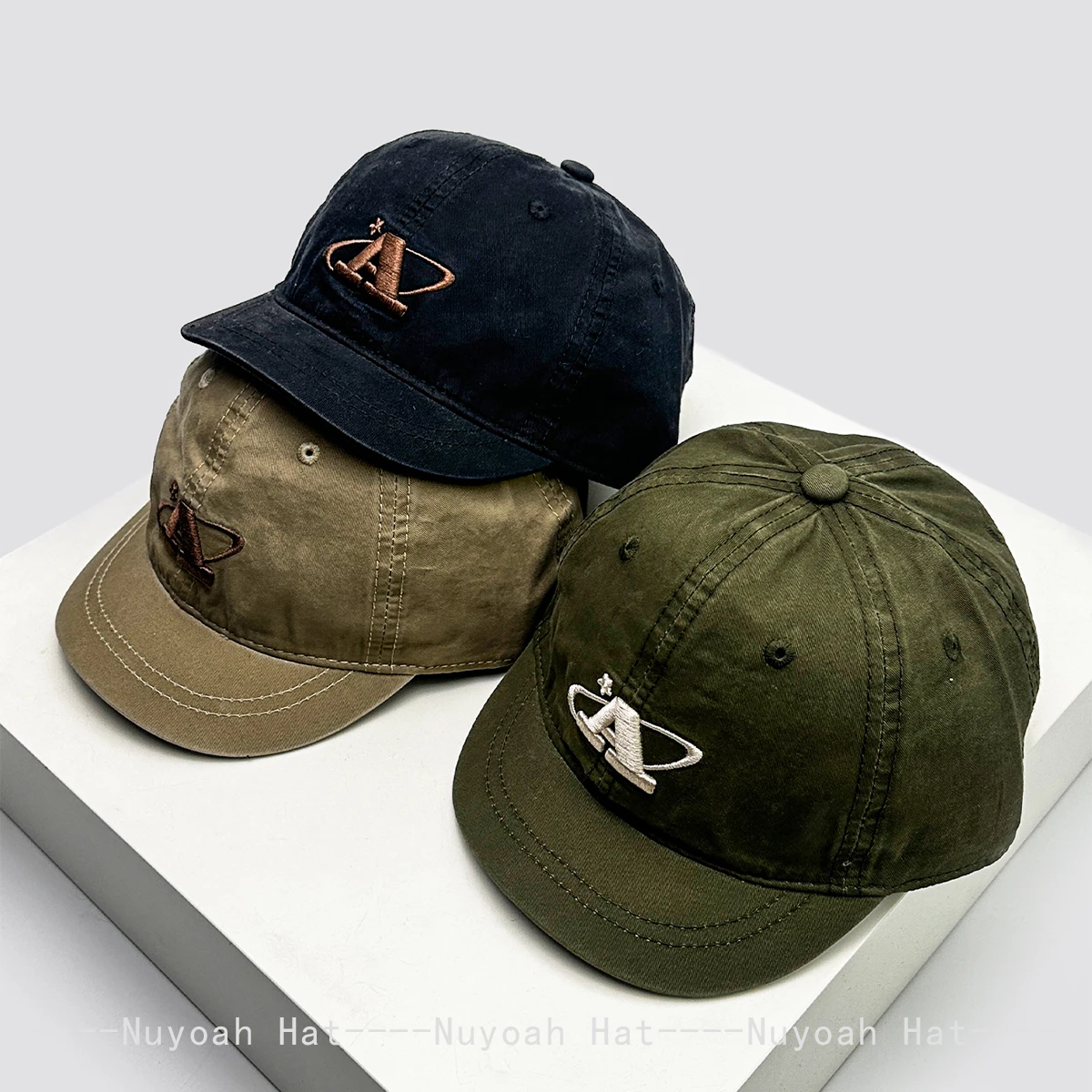 

New Men Women Hip-hop Embroidered A Letters Baseball Hats Sunshade Short Eaves Versatile Peaked Caps Outdoor Fashion ins Street