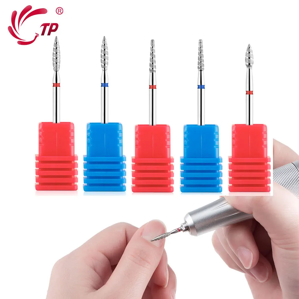 TP 4pcs/lot Diamond Nail Drill Bit Mill Cutter All For Manicure Machine Tools Accessories Cuticle Dead Skin Removing