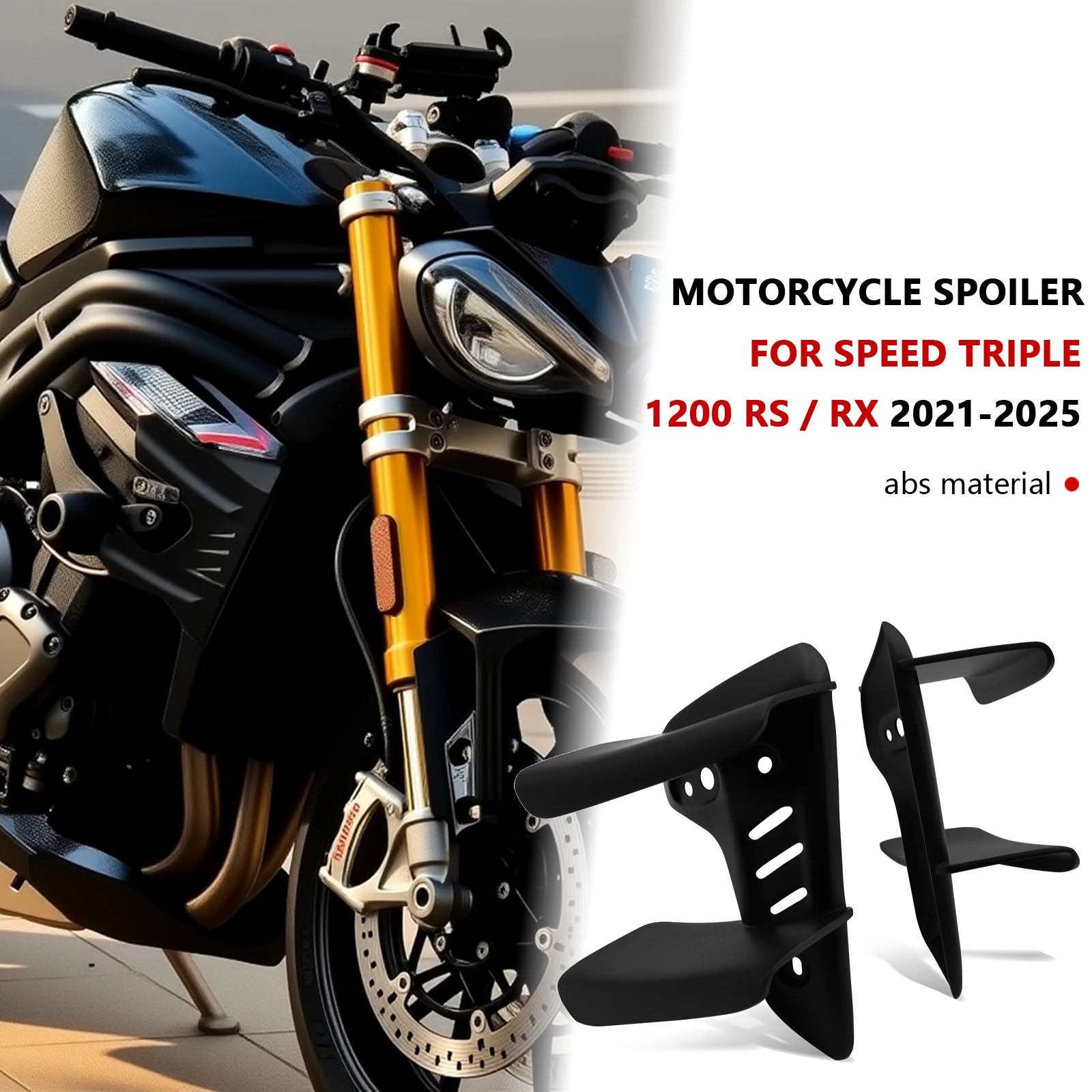 

Спойлер для мотоцикла Speed Triple 1200 RS RX 1200RS 2021-2025 2024, боковой обтекатель, аэродинамическое крылышко, боковой спойлер с фиксированным крылом