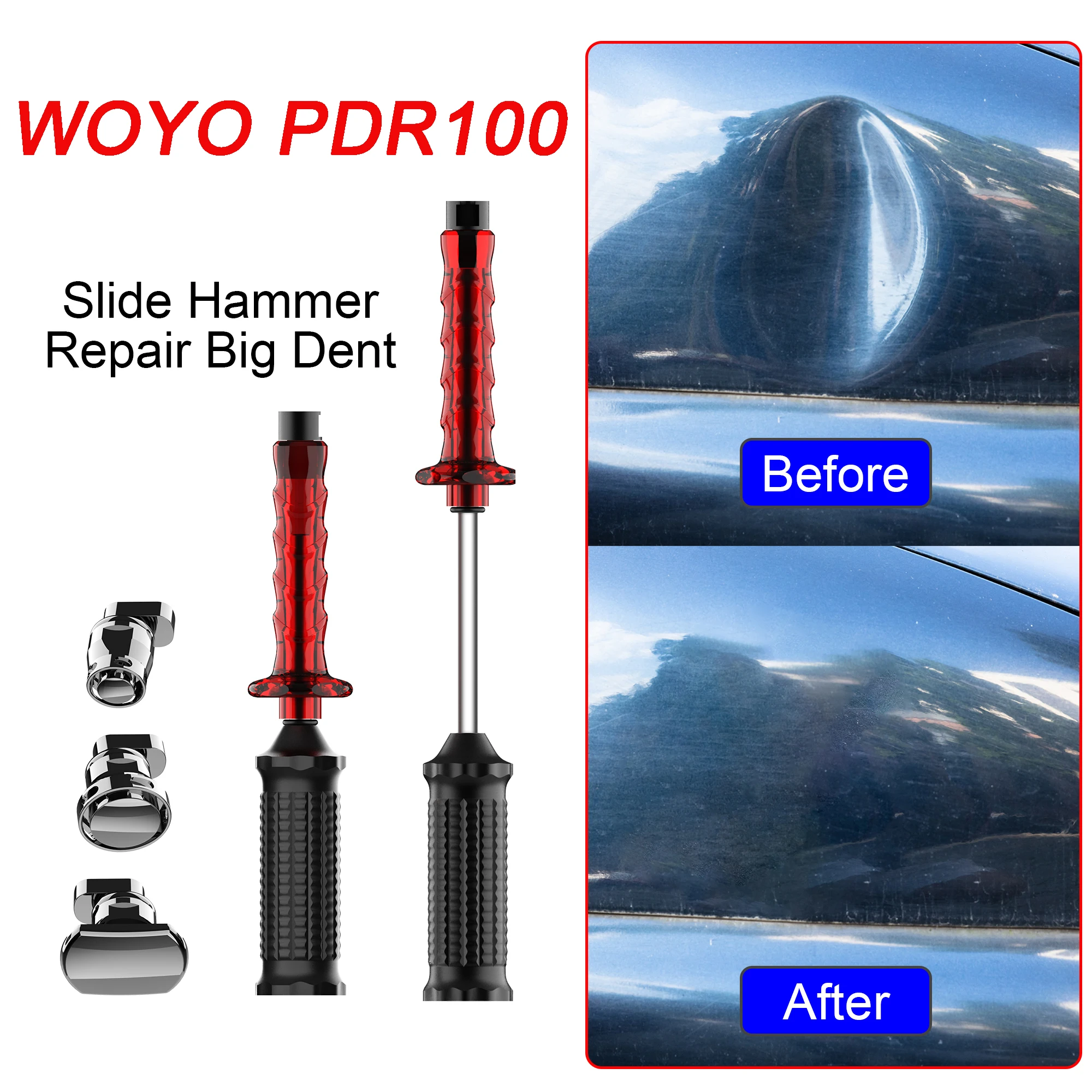 WOYO PDR100 Damage-free Paint Cold Glue Dent Set for Soft and Smooth Dent Reusable Environmentally Repair Pulling Tool