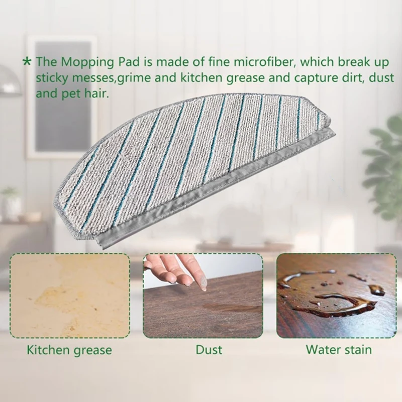 Robô Aspirador Peça De Substituição, Filtro De Escova Do Lado Principal, Saco De Pó, Mop Rag para Ecovacs T10, T10 Plus, X1 Plus, 17Pcs