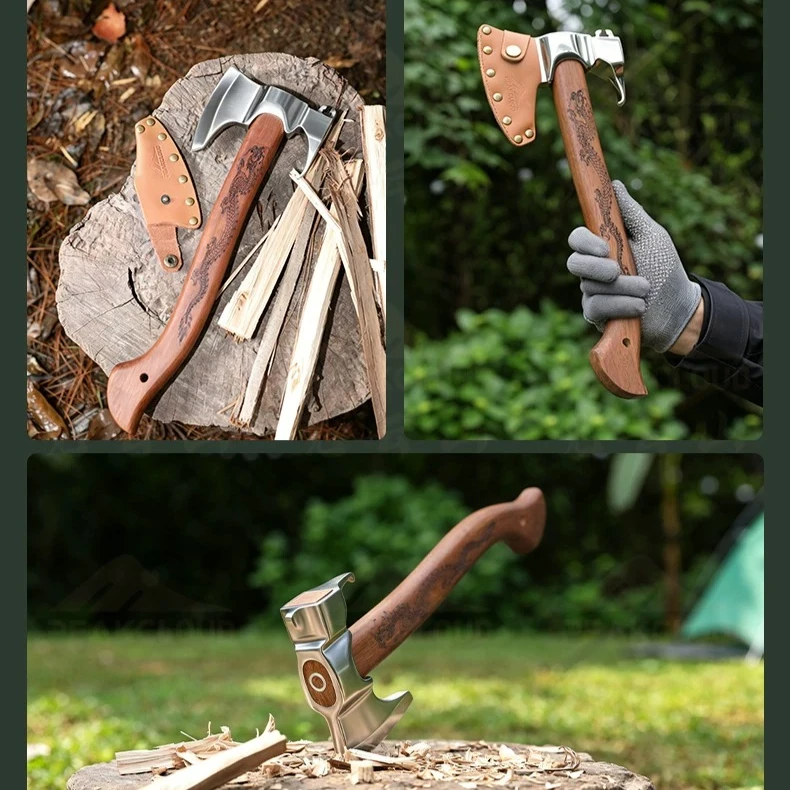 Multi Functional Tactical Axe Portable Outdoor Camping Hiking Tree Cutting Mountain Cutting Axe Household Chopping Tool - view 2