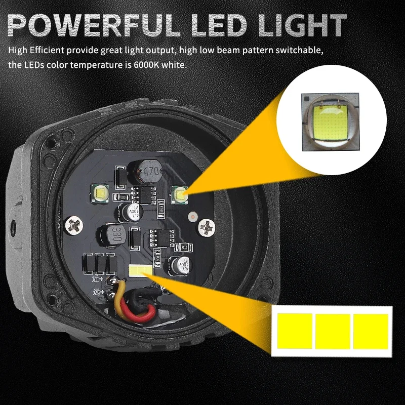 4 Inch Flush Mount LED Pods Light Driving Fog Light Lamp Round Square LED Work Lamp 12V 24V for Car Truck Off Road 4x4 SUV ATV