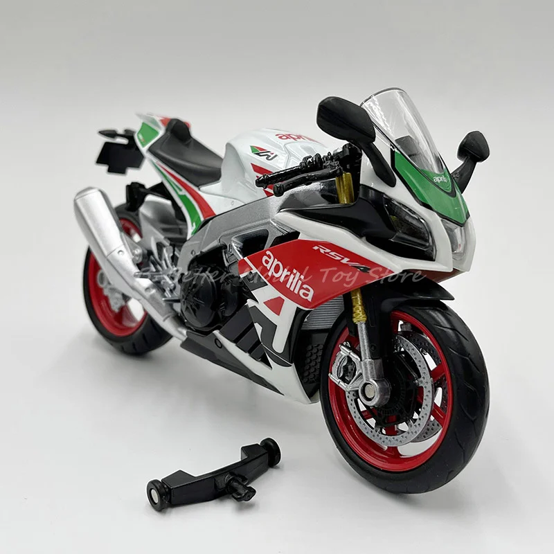 Makeda-modelo de motocicleta de carreras a presión 1:12, juguete de moto deportiva Aprilia RSV4 RR1000 con rueda de accesorios, edición coleccionista