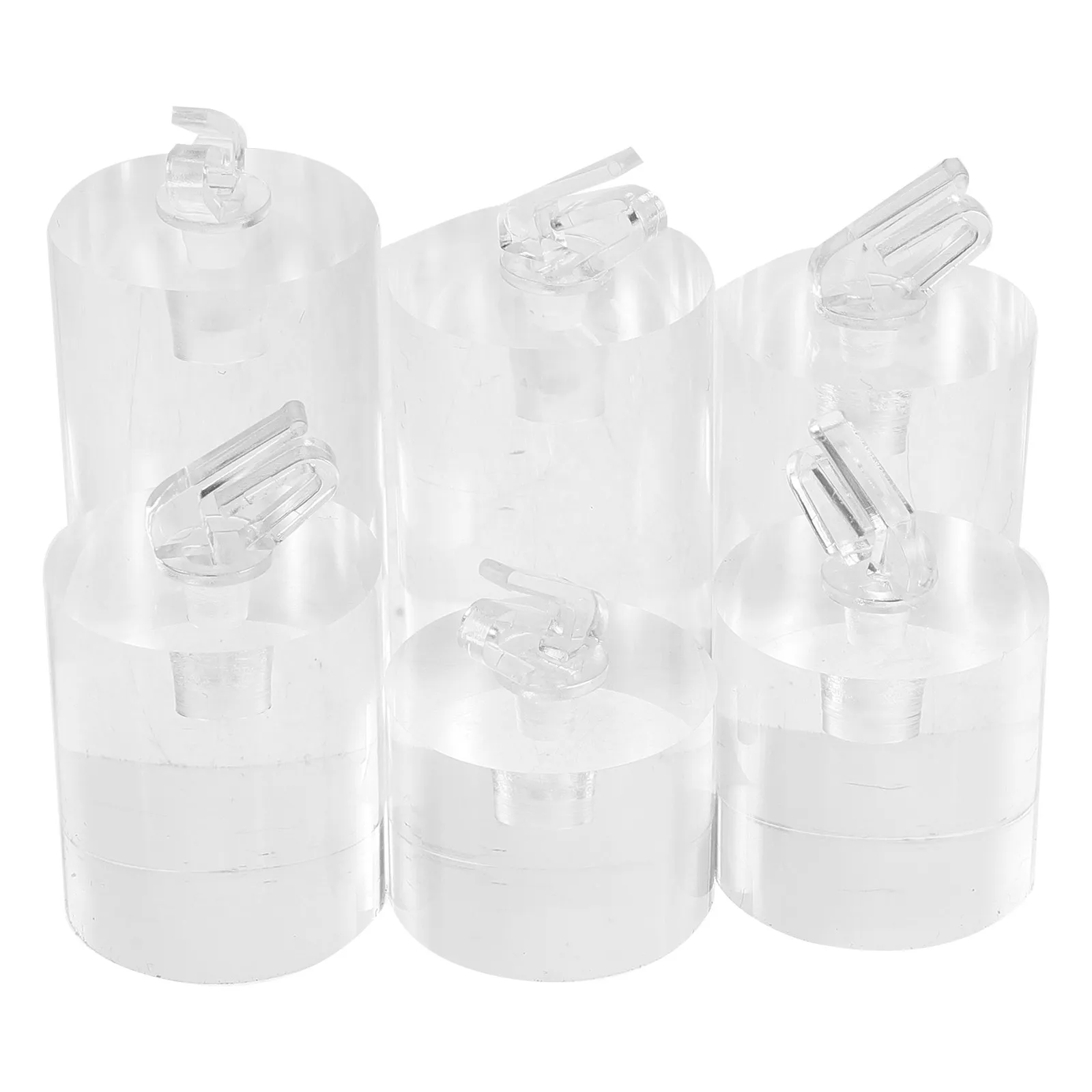 

6Pcs Transparent Acrylic Ring Display Holder Cylinder Single Finger Jewelry Showcase Organizer Clear Display Stand for Selling
