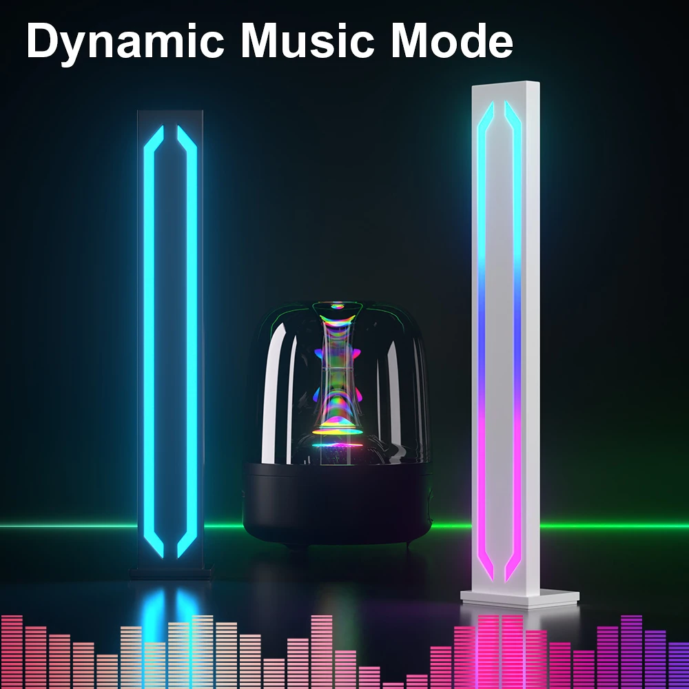 LED RGB light bar voice control app, color atmosphere light, music rhythm, pickup light, game PC desktop decoration.