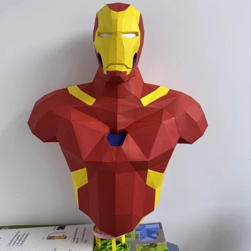 

3D Jigsaw Paper Model DIY Handmade Geometric Folding Model Avengers Hero Iron Man Home Wall Decoration Architectural Set