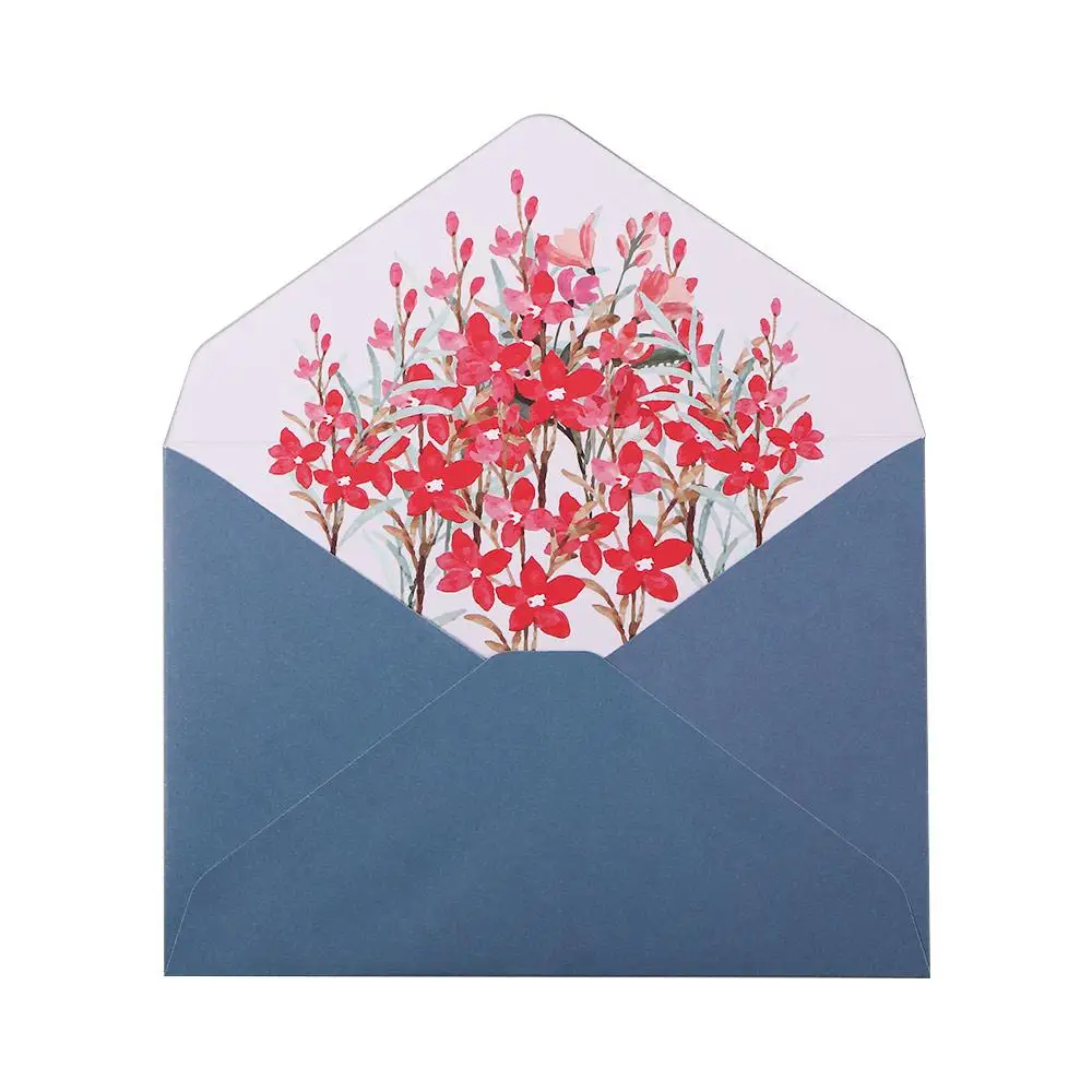Stationery Office Invitation Letter Pad Gift Birthday Party Greeting Card Writing Paper Flowers Envelope Letter Paper