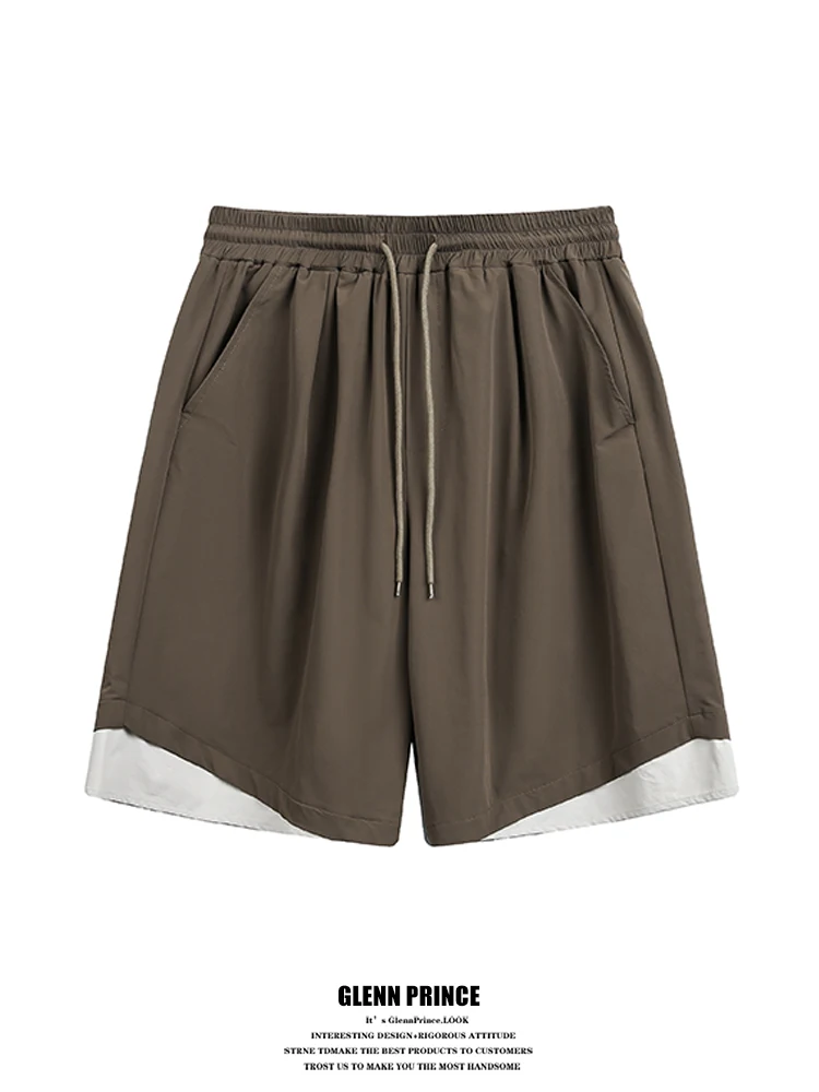 

GPstudio American Retro Fake Two-Piece Shorts Men Summer Outdoor Anti-Light Cycling Sports Training Five-Part Pants