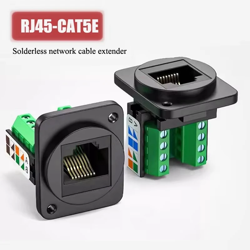 Prolongateur de câble réseau RJ45 CAT5E, connecteur de panneau Cat 5, technique d'installation de panneau
