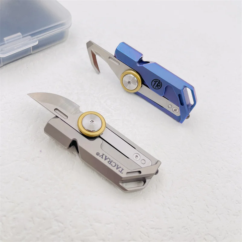 1 Piece 4 in 1 Titanium alloy multifunctional EDC hanging buckle creative design whistle  camping combination of small tool;