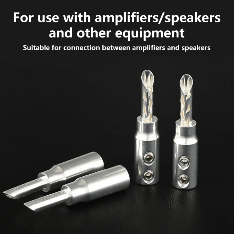 Hifi聴覚アダプターシルバーコーティングバナナコネクタは、音を強化するためにはんだ付けを必要としません