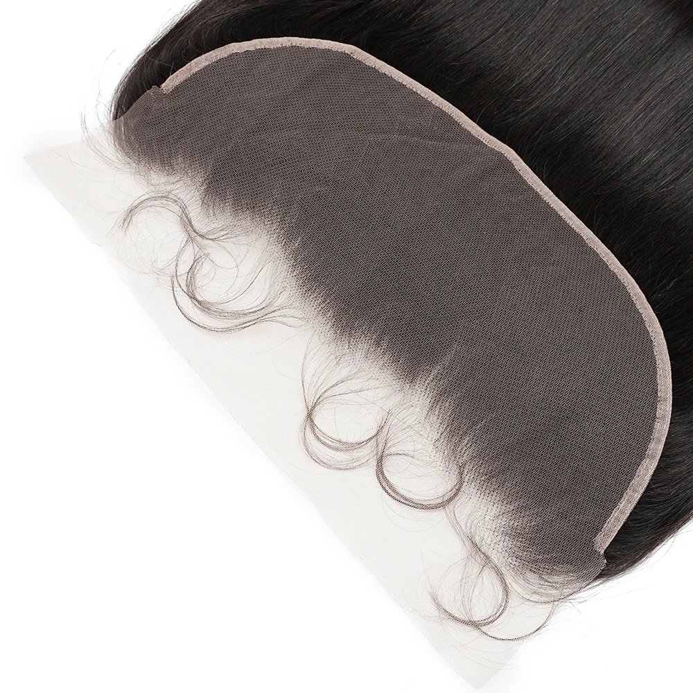 Cabello humano brasileño predespuntado, encaje Frontal transparente, Remy, 13x6, 12 a 20 pulgadas, cabello de bebé