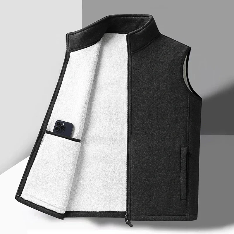 

CASUMANL Brand Men Cashmere Vests Warm Sleeveless Coat Men Winter Vest New Fashion Plus Size Male Warm Waistcoat Fleece Vest