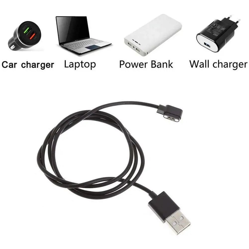 Cargador de reloj inteligente Cable de carga USB magnético 2 pines Cable de reloj Universal carga magnética 2,84mm reemplazo USB Z0K7
