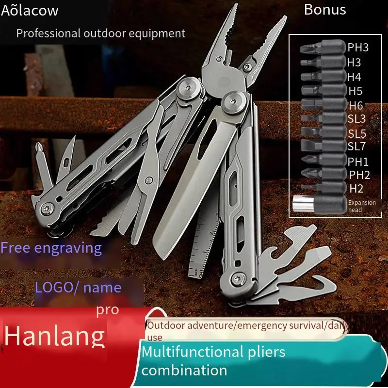 

Aolacow Precision Multi Functional Pliers Combination Outdoor Folding Portable Tool Camping Multi Purpose Emergency Cutting Tool