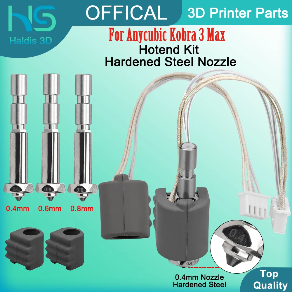 

Hotend Kit For Anycubic Kobra 3 Max Integrated Bimetallic Hardened Steel Nozzle Ceramic Heating Component 3D Printer Accessories