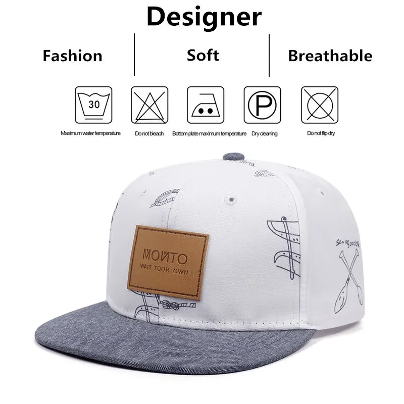 Fashion Men Women Baseball Leather Label Graffiti Letters Hip Hop Caps Sun Hat Unisex Snapback Hat Cap Adjustable