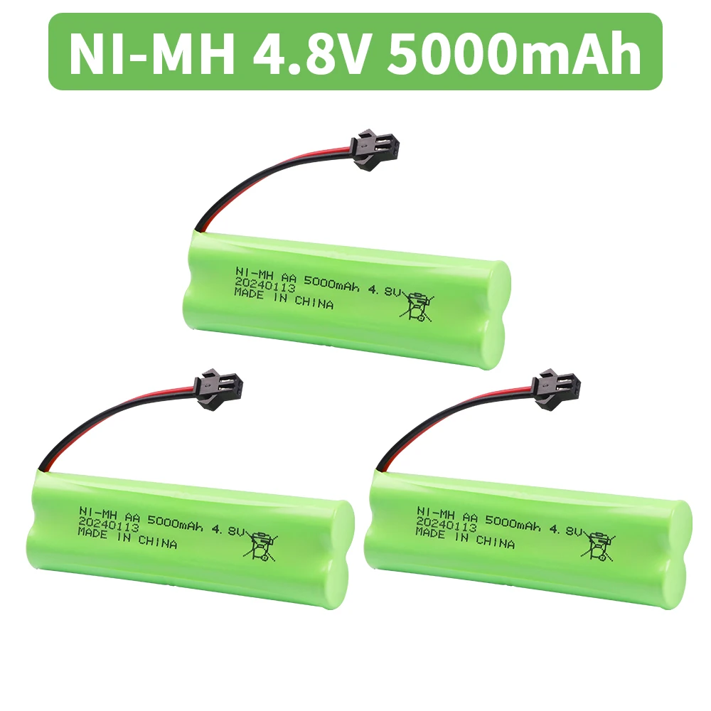 4.8V 5000mah NiMH AA Battery For Rc toys Cars Tanks Robots Boats Guns 4.8v Rechargeable Battery 4* AA Battery Pack 1-10PCS