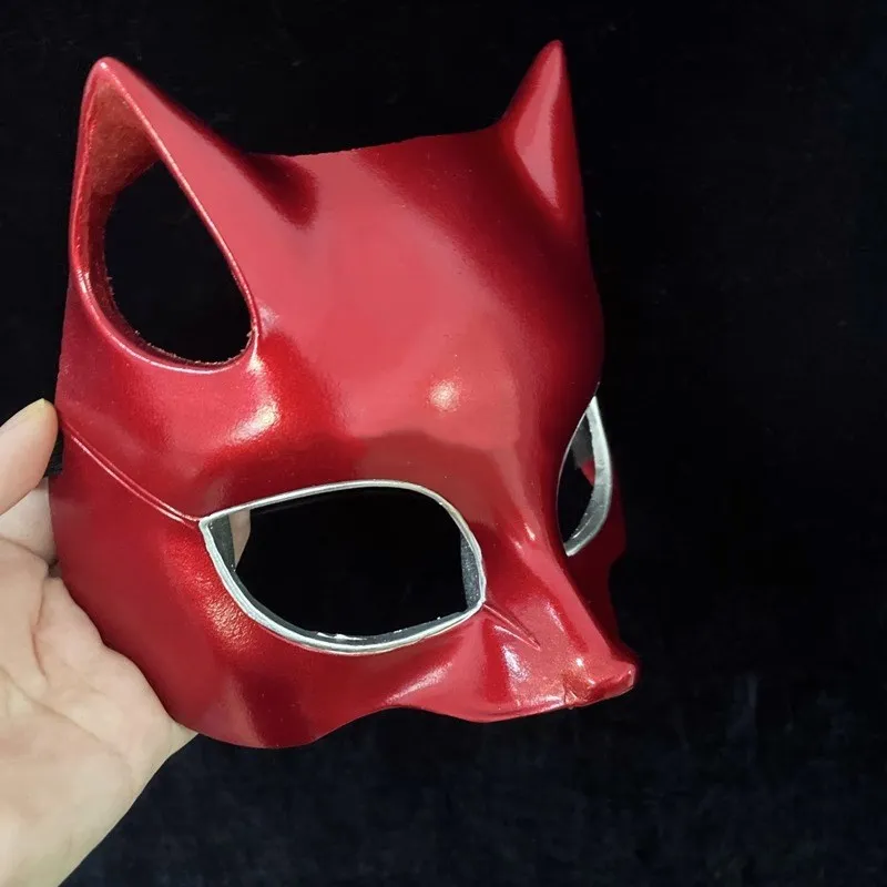 Ann Takamaki Panther Cosplay Prop Red Halloween Party Mask