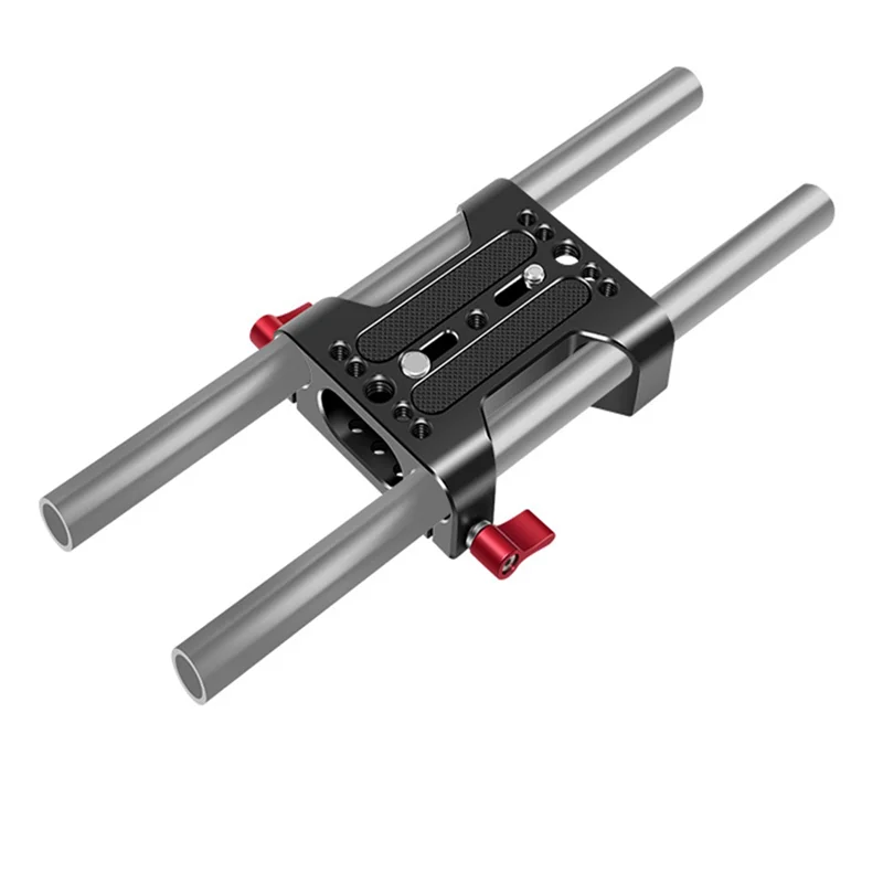 Câmera Placa Base com dupla Rod Rail Clamp, adequado para Rabbit Cage e DSLR Rig Camera, 15mm