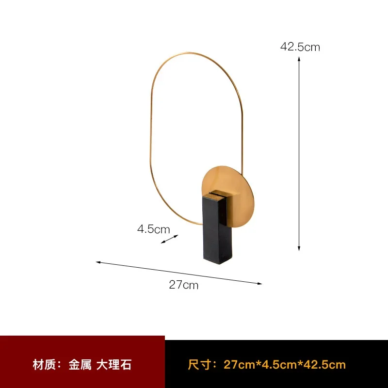 

ZML Modern Light Luxury Minimalist Marble Metal Ornament Geometric Decoration High-end Artwork Clubhouse Model Room Study