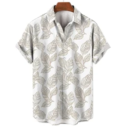Floral Shirts Men's Summer Hawaiian Clothing Short Sleeve Tops Loose Holiday Seaside Social Lapel 3D Print Shirt 2023 Vintage