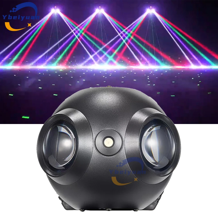 Imagem -03 - Discoteca Palco Rotativo Laser Mais Feixe Rgb Laser Estroboscópico Dmx512 Projetor de Luz Áudio Música Casamento Natal Dia das Bruxas Novo dj