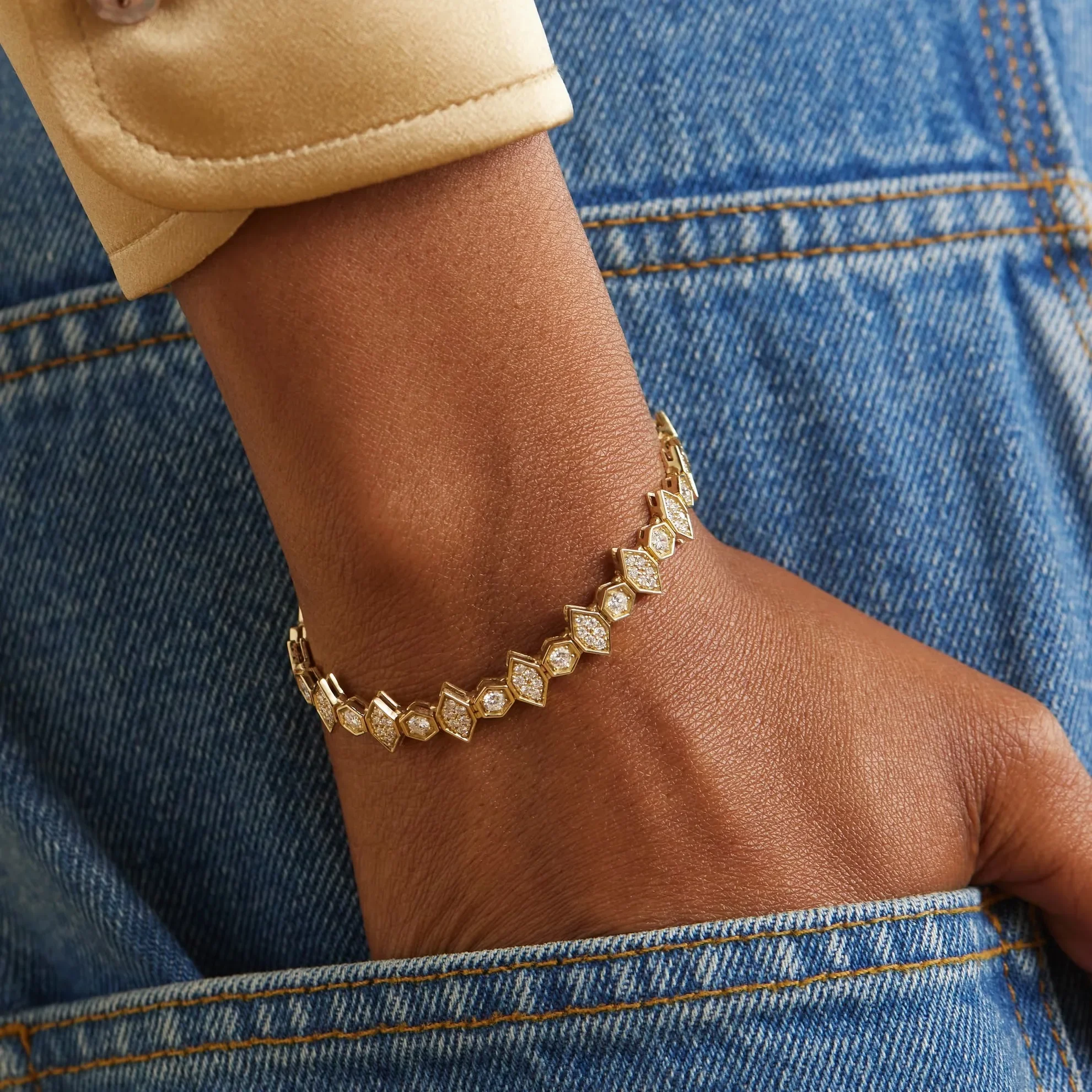 Geometric Charm Link Tennis Chain Bracelet Choker Necklace Huggie Hoop Engagement Band Ring Micro Pave CZ Women Jewelry Set
