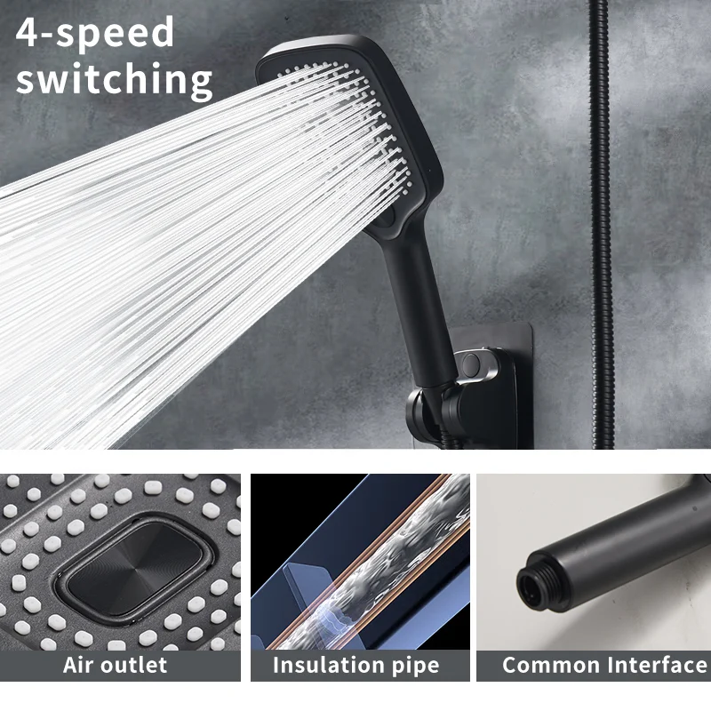 Luxurious Dual Shower Head Combo - High Pressure, Adjustable Rainfall & Handheld Spray, Modern Bathroom Decor