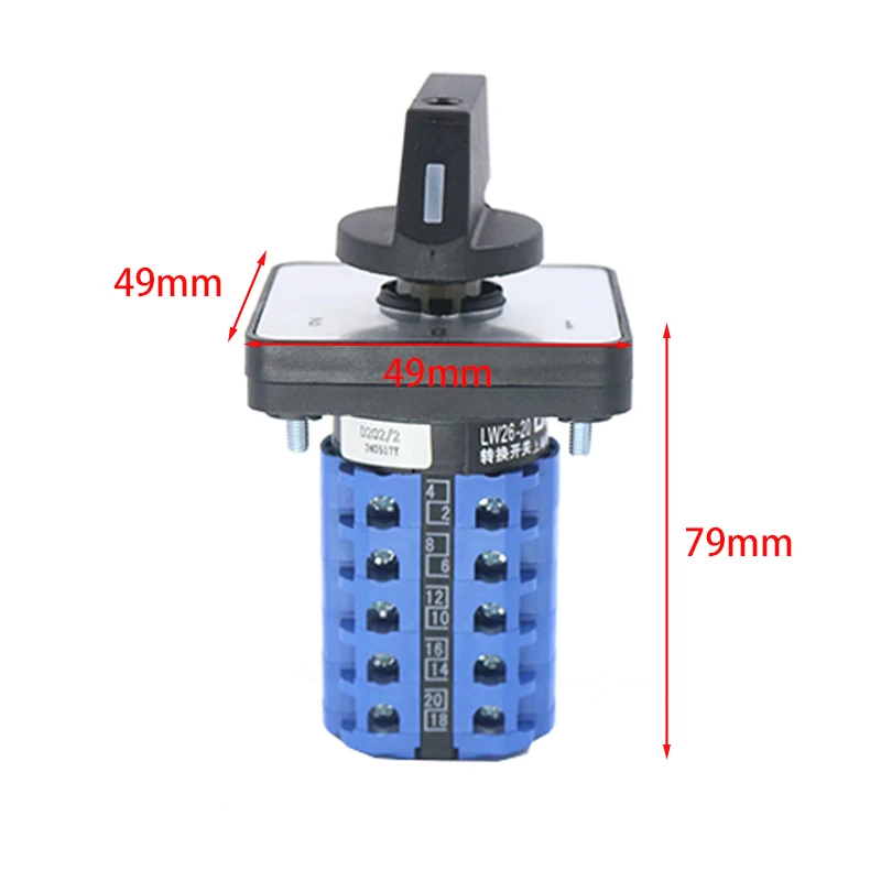 مُقْلِفُ التَّغَيُّرِ الكَامِي لِلْمِزْجَةِ الدَّوَابِرِ الدَّوَابِر LW26-20/5 ، مُقْلِفٌ يُخْتَارُ On-Off-On 440V 20A بِوضعٍ ثلاثةٍ ، مُقْلِفُ التَّنْزِيلِ لِأَرْبَعَةٍ وَعِشْرُونَ الطَّبَقَ #4