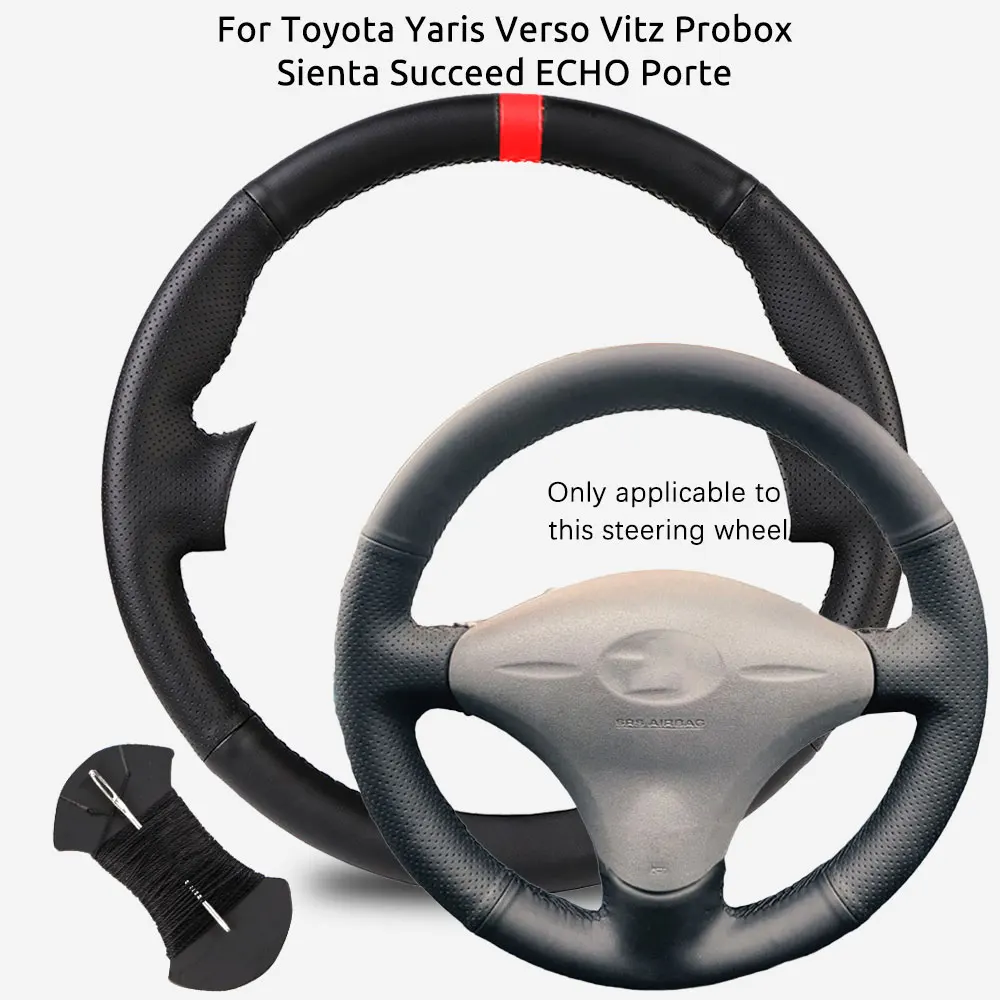 Kratzfester DIY-Autolenkradbezug aus Mikrofaserleder für Toyota Yaris Verso Vitz Probox Sienta Succeed ECHO Porte