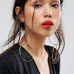 Women Fashion Big Long Drop Earrings