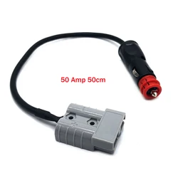 50 Amp 50cm Anderson Plug To 12V Car Power Adapter Plug Black Black Easy Installation