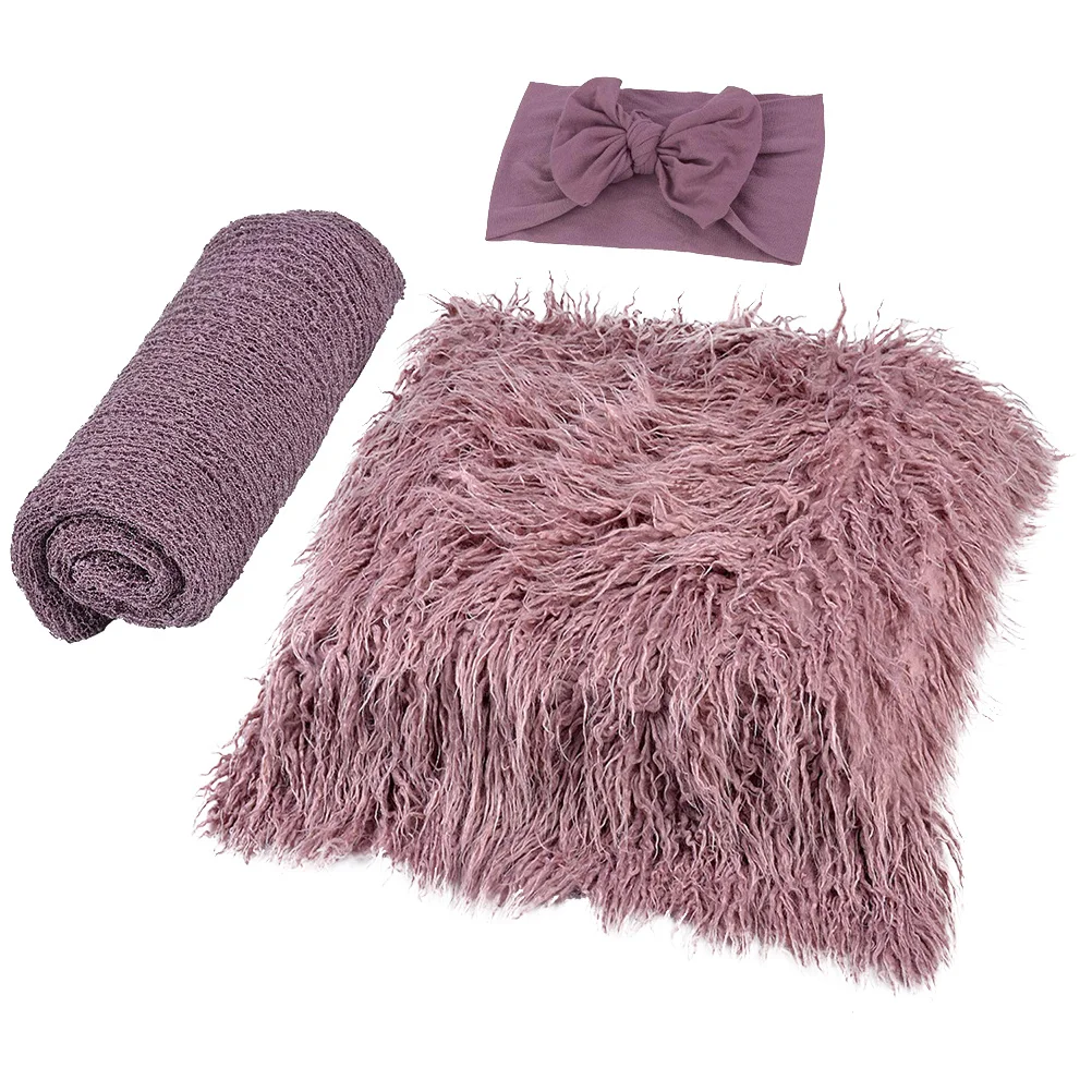 

1Set Baby Photography Prop Blanket Hair Band Wrapped Cloth Kit Infant Photo Prop Photo Accessory for Newborn Photography Supply