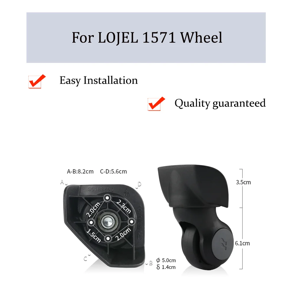 For LOJEL 1571 Universal Wheel Replacement Trolley Case Luggage Pulley Silent Smooth Shock Absorbing Accessories Caster Wheels