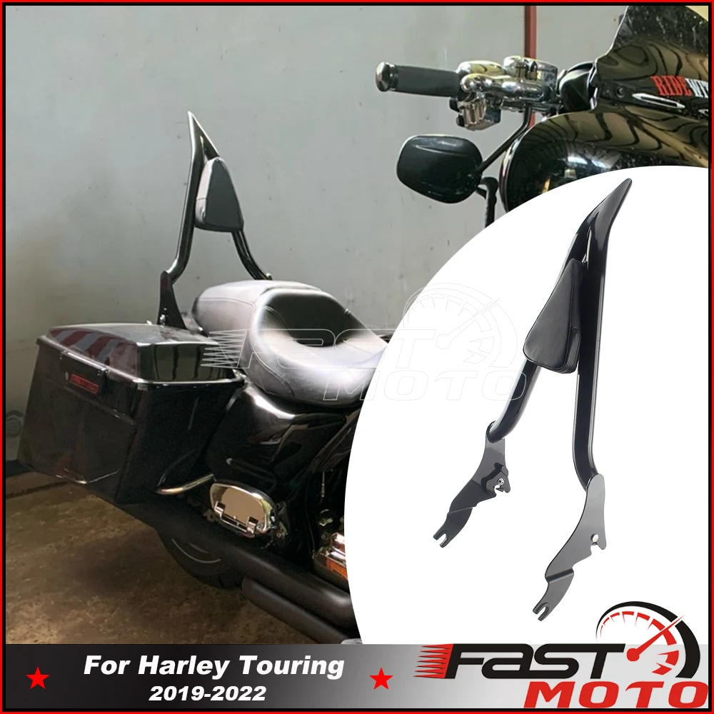 

Black Motorcycles Detachable Passenger Rear Backrest Sissy Bar For Harley Touring 09-2022 Road King Electra Glide Ultra Limited