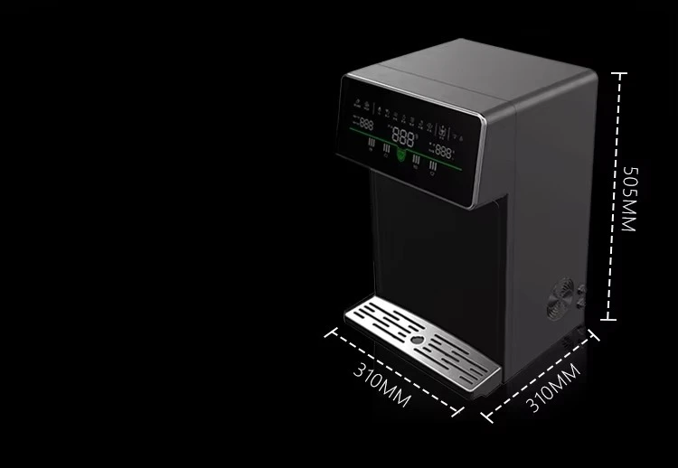 Distributore d'acqua da banco installato per camper dell'hotel, con serbatoio in plastica per purificatore domestico caldo e freddo con filtro a 3 stadi