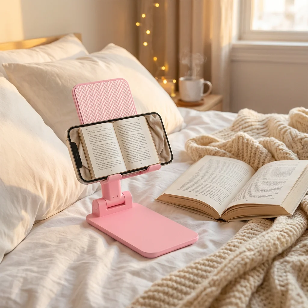 

Складная подставка для телефона (1 шт.) - регулируемая под разными углами, устойчивая, нескользящая, идеально подходит для чтения и просмотра видео.